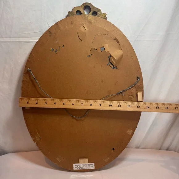Elegant Vintage Gold Oval Wall Mirror, French Louis XV Style 18x13 - Picture 5 of 5